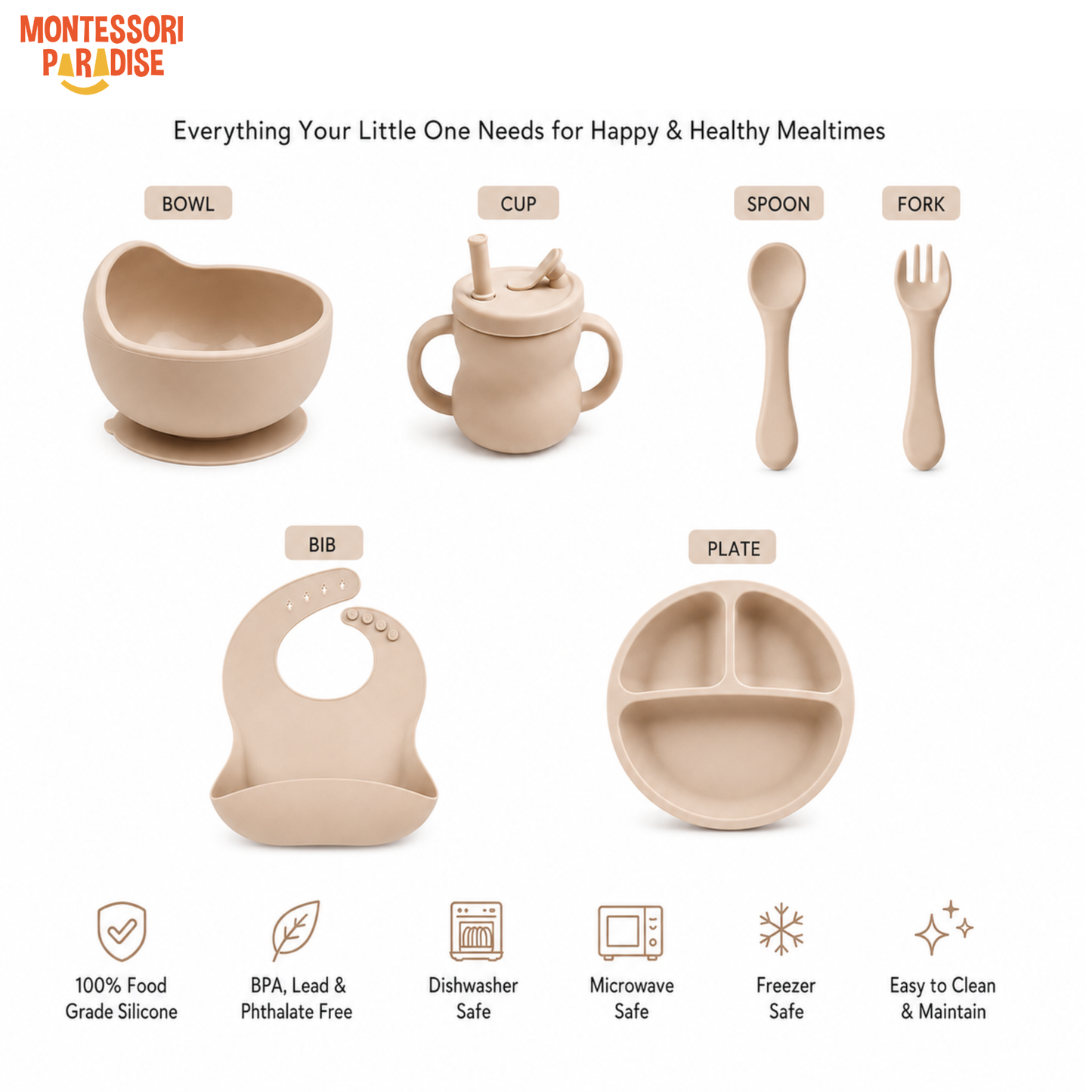 Silicone Baby Feeding Set 6-in-1